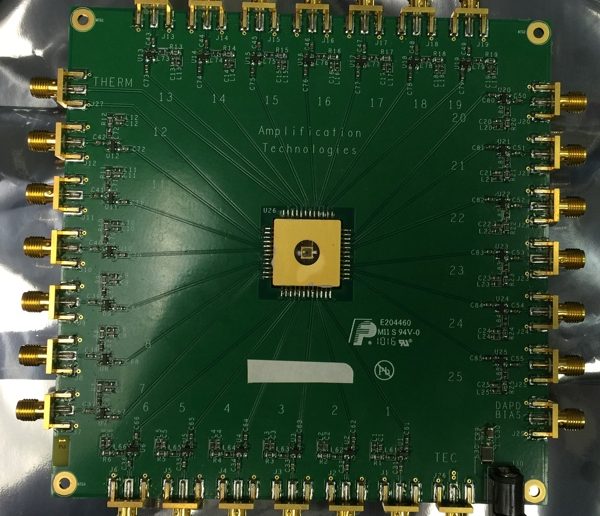 A circuit board for the array.